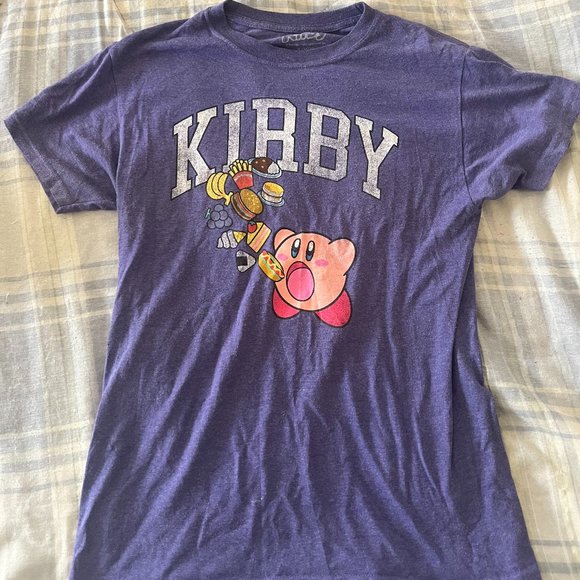 Men's Kirby Shirt Size Small Nintendo Purple Graphic Short Sleeve Tee - Picture 1 of 3